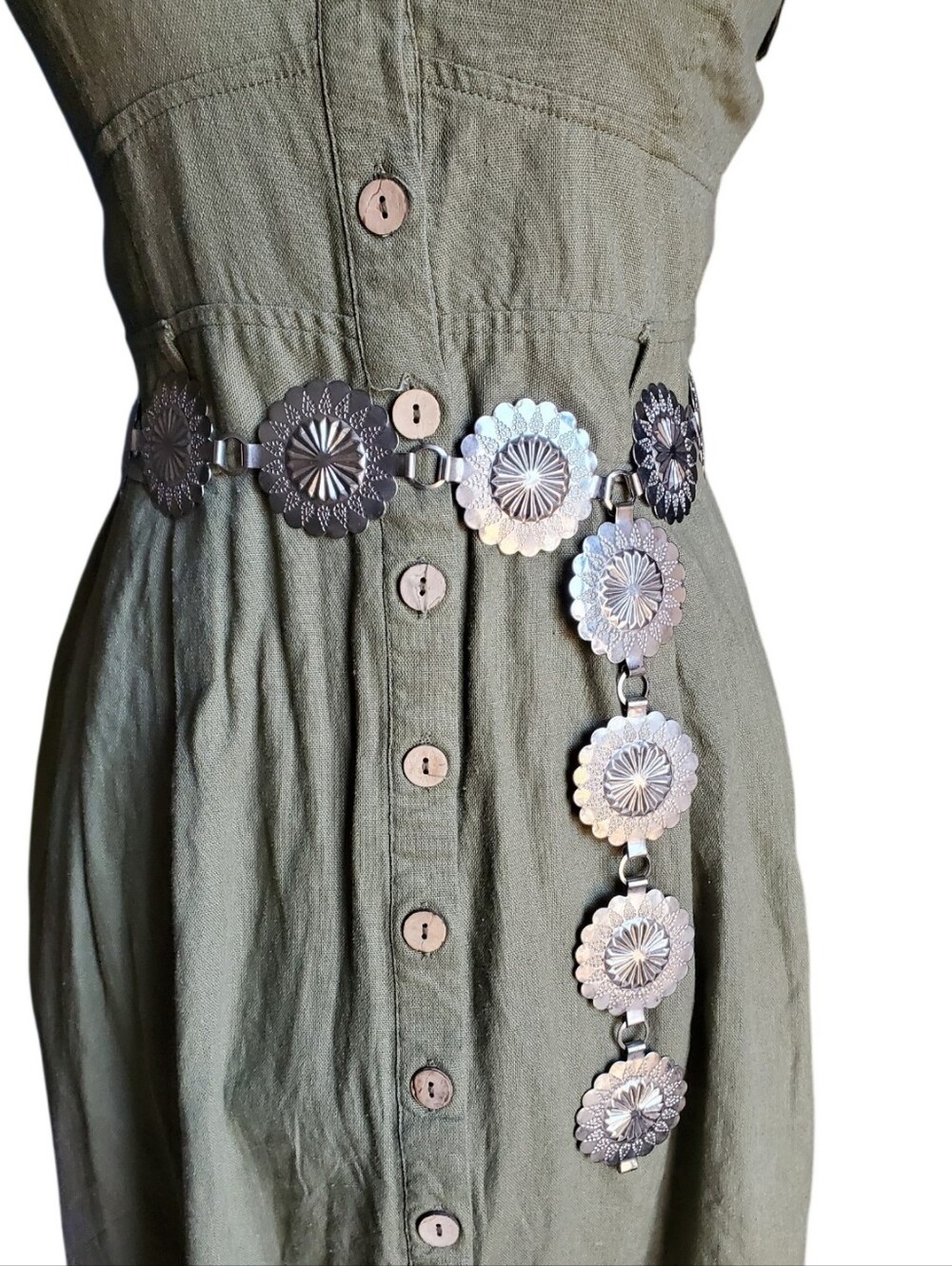 Vtg. Sunburst Concho Belt